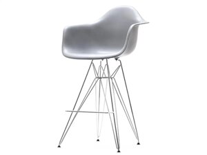 Зручний барний стілець для дизайнерської кухні eps rod 2 сірий-хром