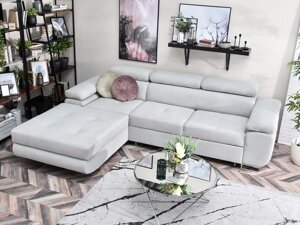 Зручний кутовий диван livio standard сірий стьобаний у сучасному стилі для вітальні