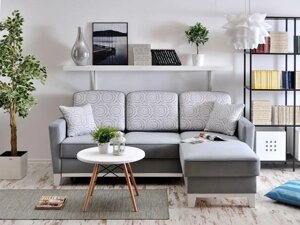 Кутовий диван зі спальною функцією для невеликої кімнати берген у скандинавському стилі