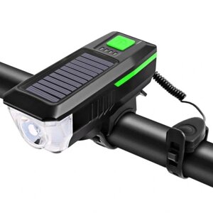 Велосіпедний фонар на соненчної батареї + рог