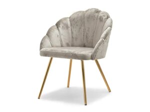 Велюровий стілець ліза — стиль гламур платиновий із золотими ніжками