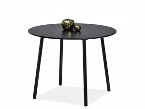 Verdo чорний стіл-лофт із круглою стільницею на металевих ніжках