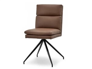 Обертове крісло design ralph, м'яка коричнева екошкіра на чорній ніжці