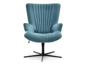Обертове крісло esla з м'якою оббивкою, темно-синій велюр, з функцією гойдання кімнатою