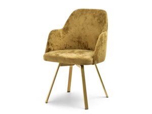 Обертове крісло glamour lui rot, золотий велюр із підлокітниками