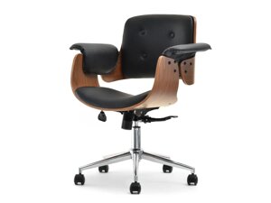 Обертовий офісний стілець із дерева та шкіри duck