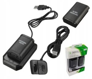 Xbox 360 зарядний пристрій 2x батарея + кабель usb KX7A