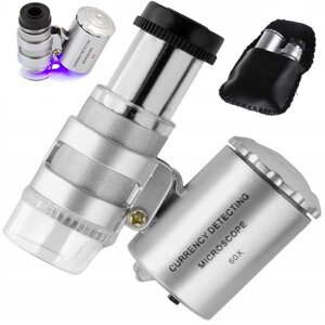 Ювелірна лупа мікроскоп 60x LED uv Professional