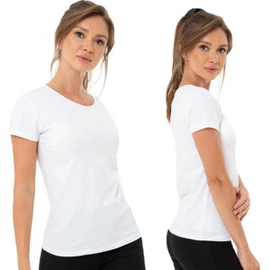 Жіноча класична біла футболка л MISS BASIC NMB2000_bia ⁇ a_l