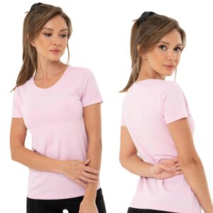 Жіноча класична рожева футболка l MISS BASIC NMB2000_ROWA_L
