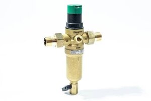 Промивний фільтр Honeywell для гарячої води з редуктором, 1", Tmax — 80 °C (FK06-1AAM)
