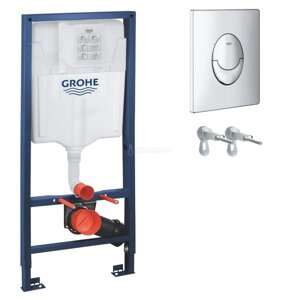 Система інсталяції Grohe Rapid SL 3 в 1 (38 721 001) для підвісного унітазу + клавіша змиву (38 505 000)