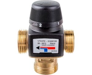 VTA522 Термостатичний клапан зовн. 1", 45-65°С kvs 3,2, для ГВП