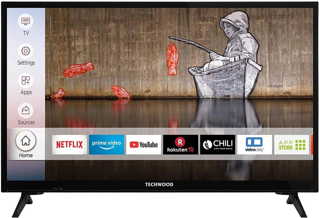 24 дюйми телевізор Techwood H24T52E ( HD Smart TV T2 S2 WiFi) від компанії 4-K - фото 1