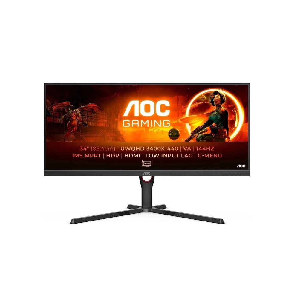 Монітор 34 дюйми AOC U34G3XM (UWQHD VA 144Hz 1 ms) від компанії 4-K - фото 1