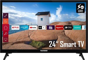 Телевізор 24 дюйми Telefunken XH24K550VD (12 Volt LED Smart TV DVD Player — W23-DV0421)