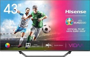 Телевізор 43 дюйми Hisense 43A7500 (PQI 2000 Гц, Ultra HD 4K, Smart TV, Wi-Fi, DVB-T2 S2)