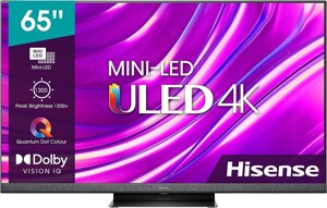 Телевізор 65 дюймів Hisense 65U8H (4K Smart TV 120 Hz Mini LED Bluetooth — W24-DW5762)