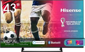 Телевізор 43 дюйми Hisense 43AE7210F (Smart TV DVB-T2 Edge LED 60 Гц)