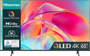 Телевізор 65 дюймів Hisense 65E77K (QLED Smart TV 4К T2/S2 Bluetooth — W24-FA8301)