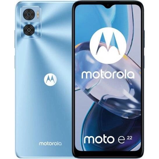 Смартфон Motorola Moto E22 4/64GB Crystal Blue (PAVC0003) від компанії 4-K - фото 1