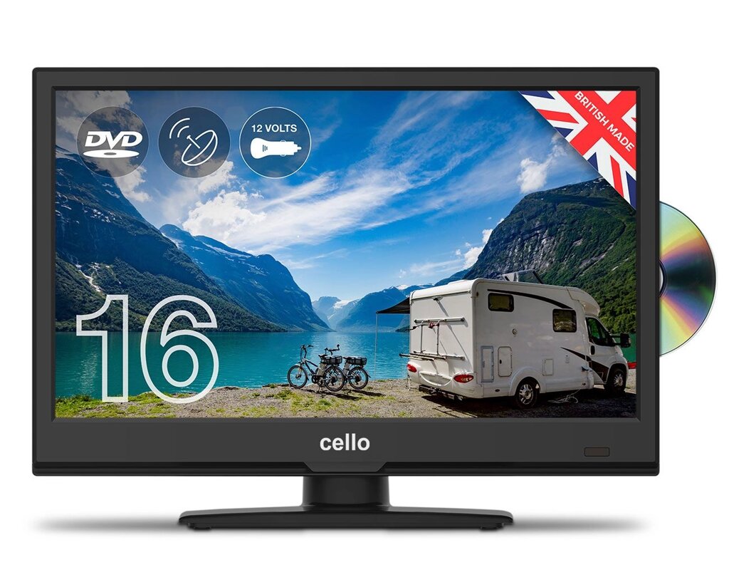 Телевізор 16 дюймів Cello C1620FS Traveller (12 Volt DVD Player Satellite Tuner) від компанії 4-K - фото 1