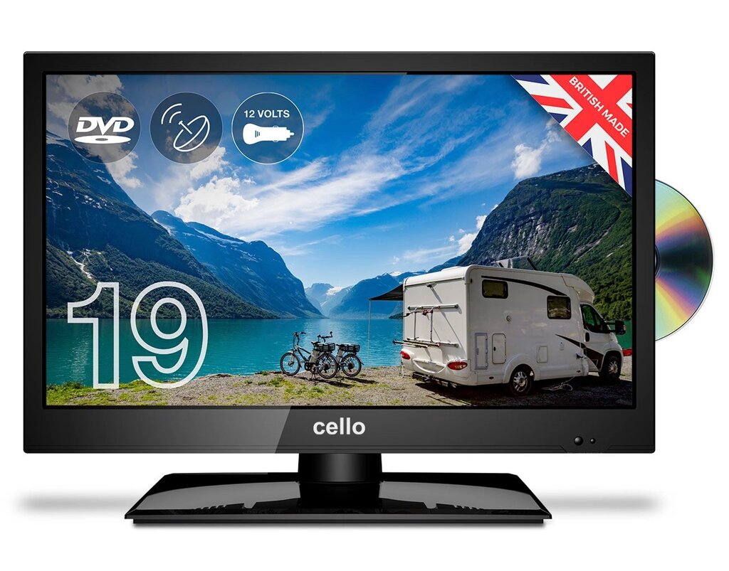 Телевізор 19 дюймів Cello C1920FSDE Traveller (12 Volt LED TV DVD Player T2/S2) від компанії 4-K - фото 1