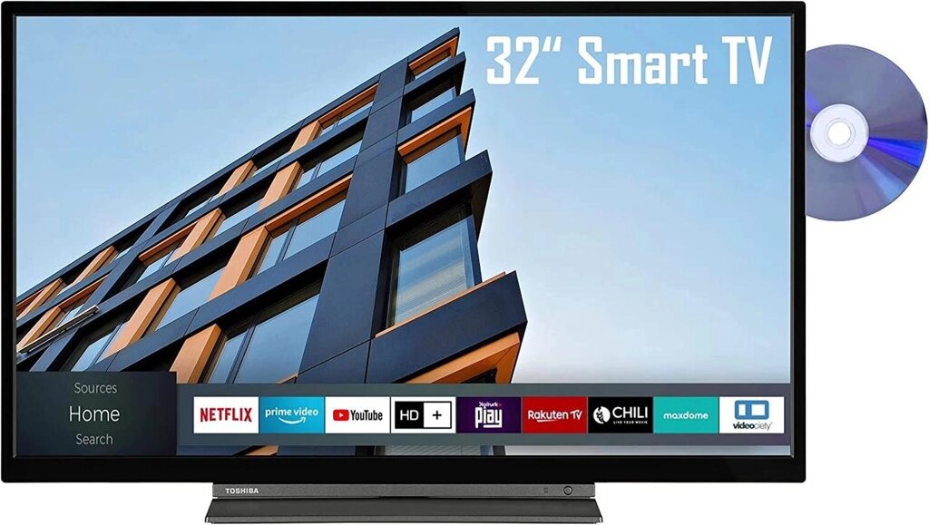 Телевізор 32 дюйми Toshiba 32WD3C63 (HD Smart TV Bluetooth HDR) від компанії 4-K - фото 1