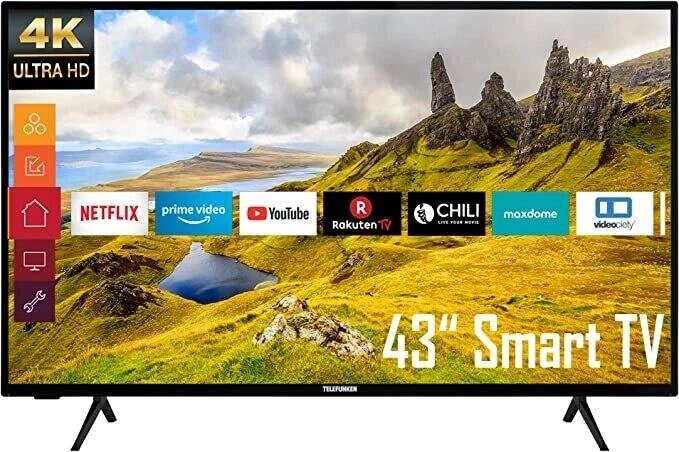 Телевізор 43 дюйма Telefunken XU43K521 ( 4K Smart TV HDR WiFi ) від компанії 4-K - фото 1