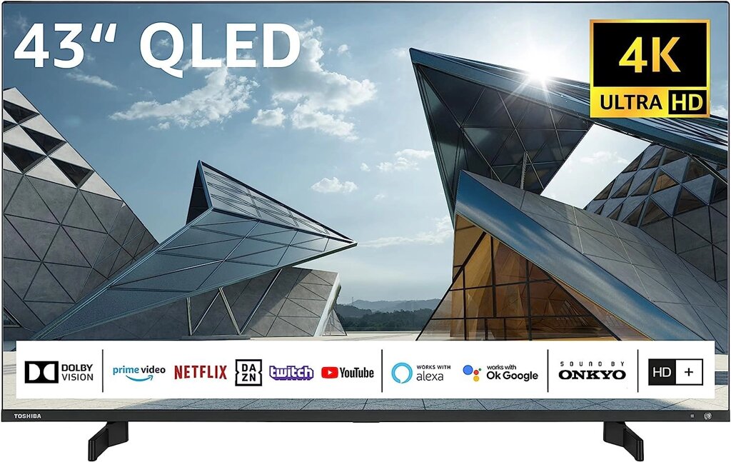 Телевізор 43 Дюйми Toshiba 43QL5D63DAY (Smart TV Bluetooth 4K HDR) від компанії 4-K - фото 1