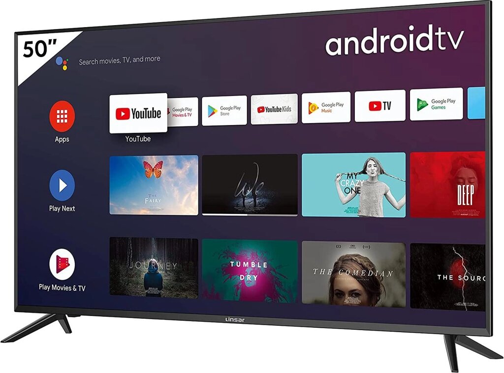 Телевізор 50 дюймів LINSAR 50UHD20A (LED UHD 4K 60 Гц Android) від компанії 4-K - фото 1