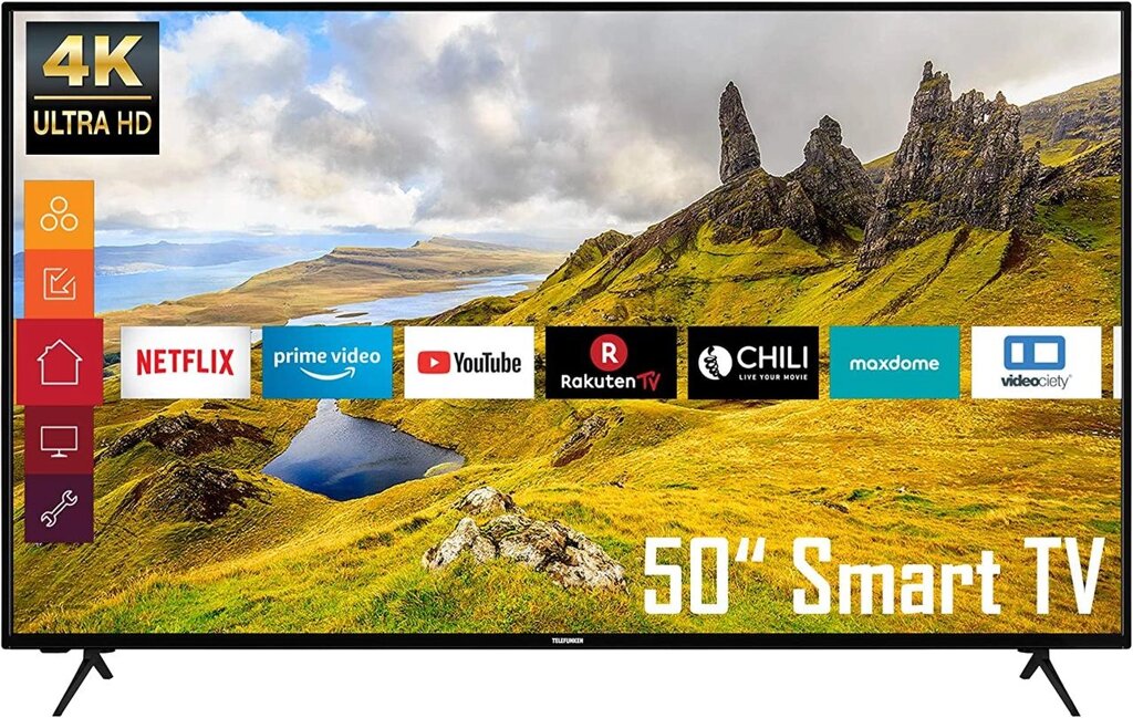 Телевізор 50 дюймів Telefunken XU50K521 (4K Smart TV HDR Wi-Fi — W23-IW8368) від компанії 4-K - фото 1