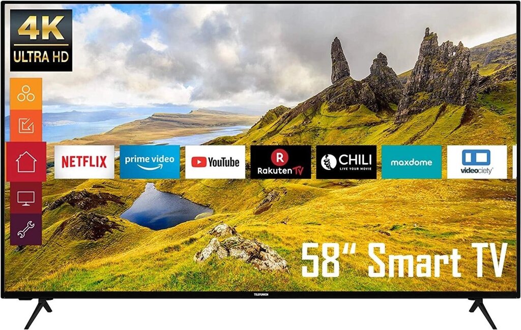 Телевізор 58 дюймів Telefunken XU58K521 ( 4K Smart TV HDR WiFi ) від компанії 4-K - фото 1