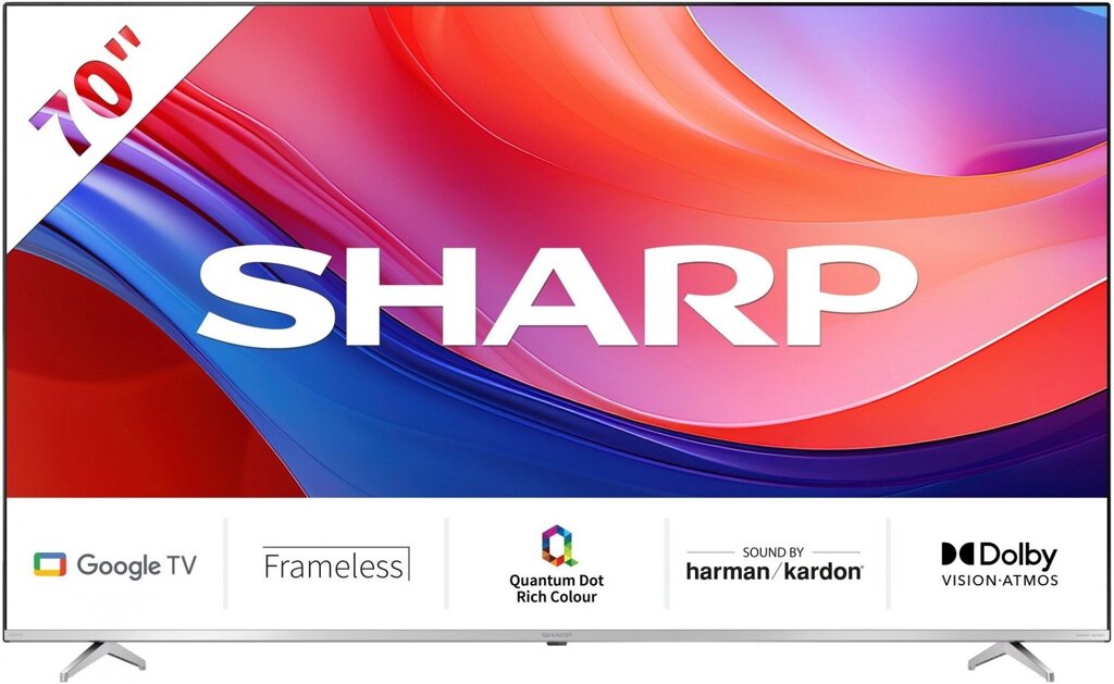 Телевізор 70 дюймів Sharp 70GP6760E (4K Android TV QLED Bluetooth — 7311731279) від компанії 4-K - фото 1