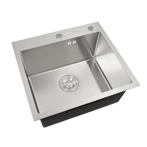 Мийка кухонна Platinum Handmade 500x500x220 (сталь, корзина + дозатор)