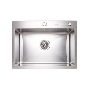 Мийка кухонна Platinum Handmade 600х450х220 (сталь, корзина + дозатор)