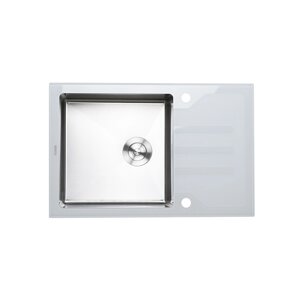 Мийка кухонна Platinum Handmade WHITE GLASS 780х510х200 (біле скло)