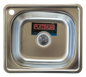 Мийка кухонна сталева Platinum 480х420х160 (0,6, САТИН)