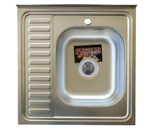 Мийка кухонна сталева Platinum 600х600х160 R (0,7, ДЕКОР)