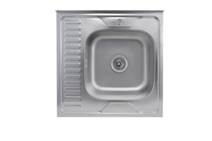 Мийка кухонна сталева Platinum 600х600х160 R (0,7, САТИН)