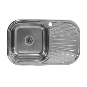 Мийка кухонна сталева Platinum 780х480х180 (0,8, ПОЛІРУВАННЯ, округла)