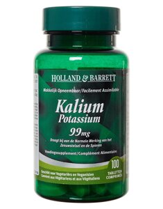 Харчова добавка для нервової системи Калій Holland & Barrett Kalium 100 капсул
