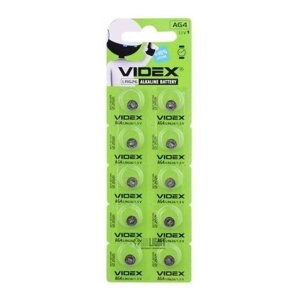 Батарейки таблетки Videx Alkiline AG4 LR626 10шт (3619)