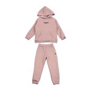 Костюм спортивний дитячий на флісі для дівчинки GABBI KS-23-4 Amore Бежевий на зріст 128 (13850) D13-2025