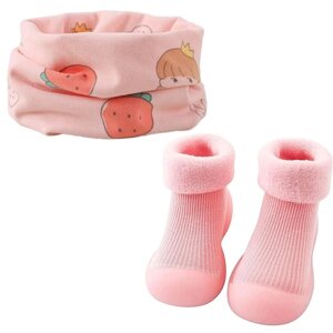 Шарф-бафф і Носочки-черевички нековзні 24/25(14,5 см) 2Life Рожевий (v-11806) D14-2025