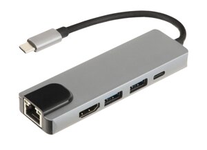 Док-станция RIAS BYL-2007 5в1 USB type C - PD/USB/HDMI/RJ-45 (3_00418)