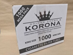 Гільзи для набивання сигарет KORONA 1000 шт. Цигаркові гільзи