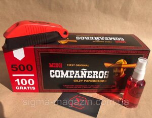 Набір: Гільзи Companeros 500 шт. Машинка для набиття сигарет DEDO + Ароматизатор