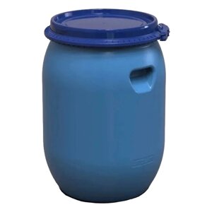 Бочка харчова Litolan 65 л (37 см) /3-х шар. з пластиковим хомутом + засувка, синя