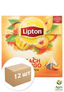 Чай чорний Peach mango ТМ Lipton 20 пакетиків по 1.8г упаковка 12 шт